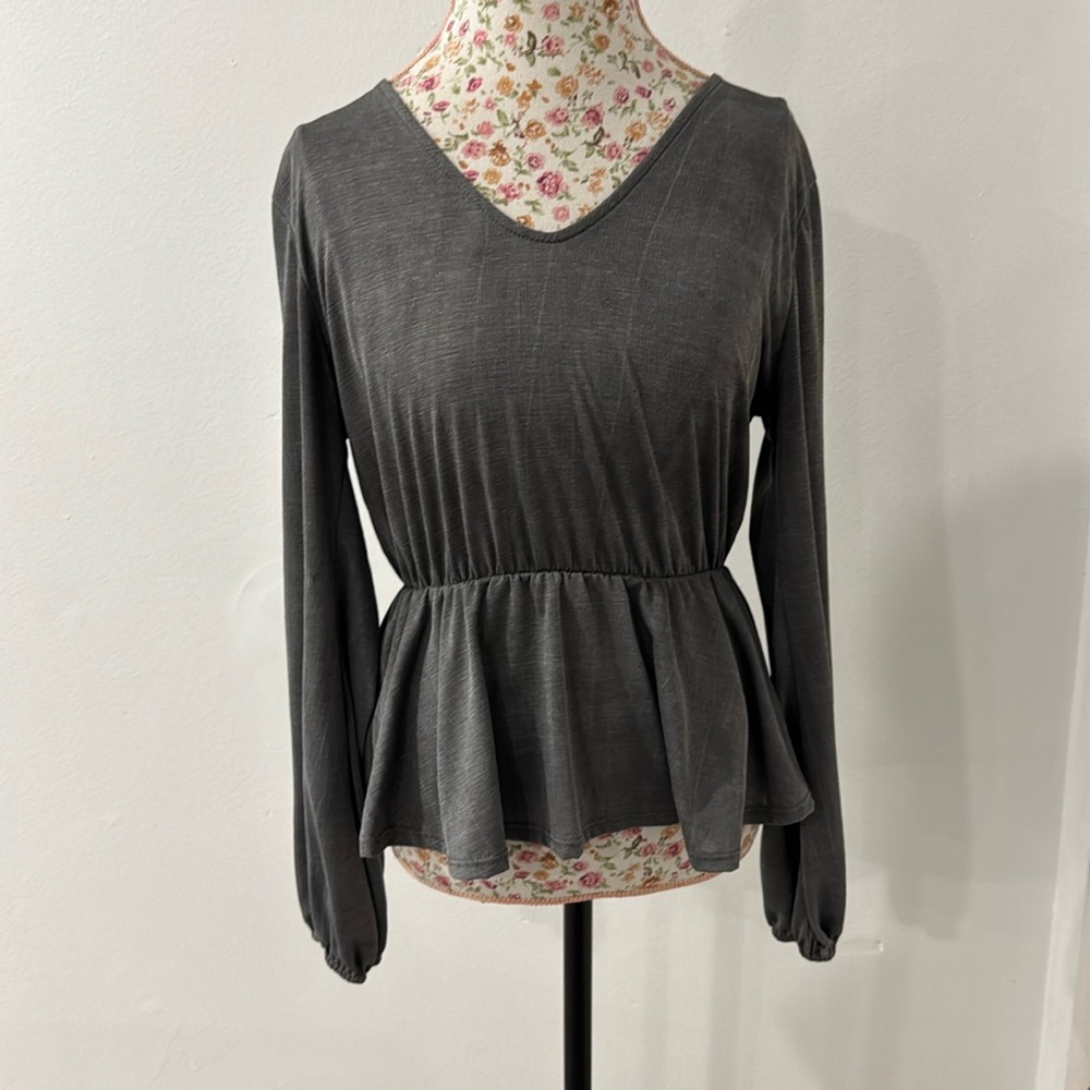 Alya Long Sleeve Scoop Neck Blouse Shirt
